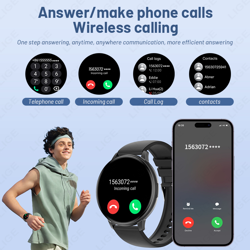 LIGE New 1.43 inches Bluetooth - Watches Ladies Smartwatch ulasan dan harga